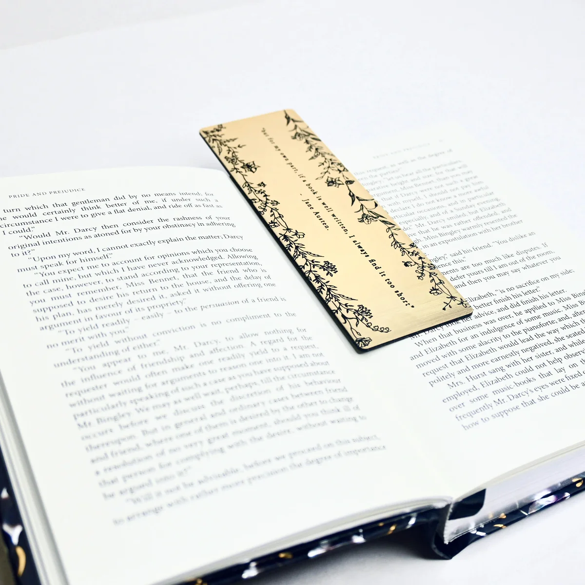 Jane Austen Quote Bookmark in Brushed Gold - Image 4
