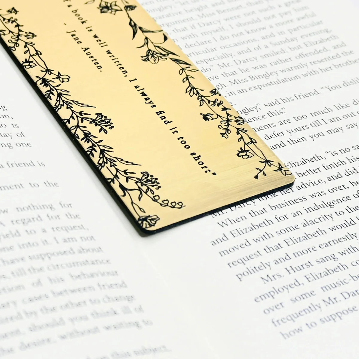 Jane Austen Quote Bookmark in Brushed Gold - Image 6