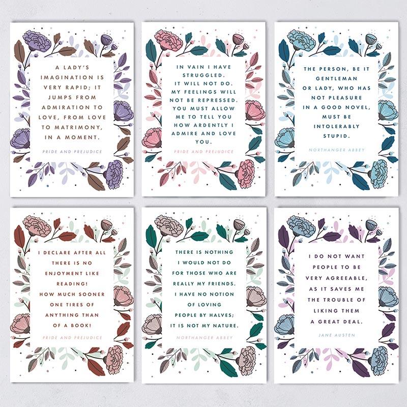 Jane Austen Quote Postcards - Pack of 12 - Image 2