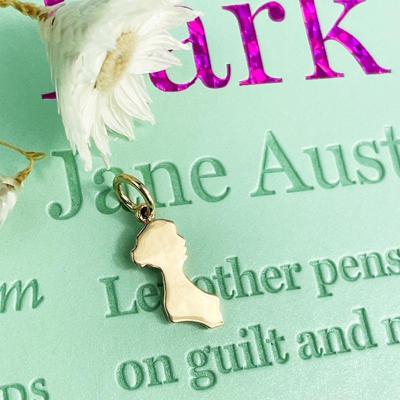 Jane Austen 9ct Gold Silhouette Charm Pendant - Image 2