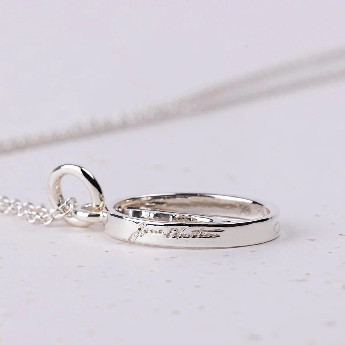 Jane Austen Silhouette Spinner Necklace in Silver - Image 4