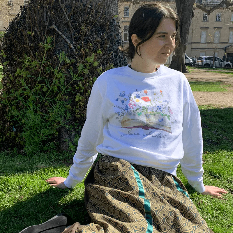 Jane Austen Spring Blooms Sweater in White - Image 2