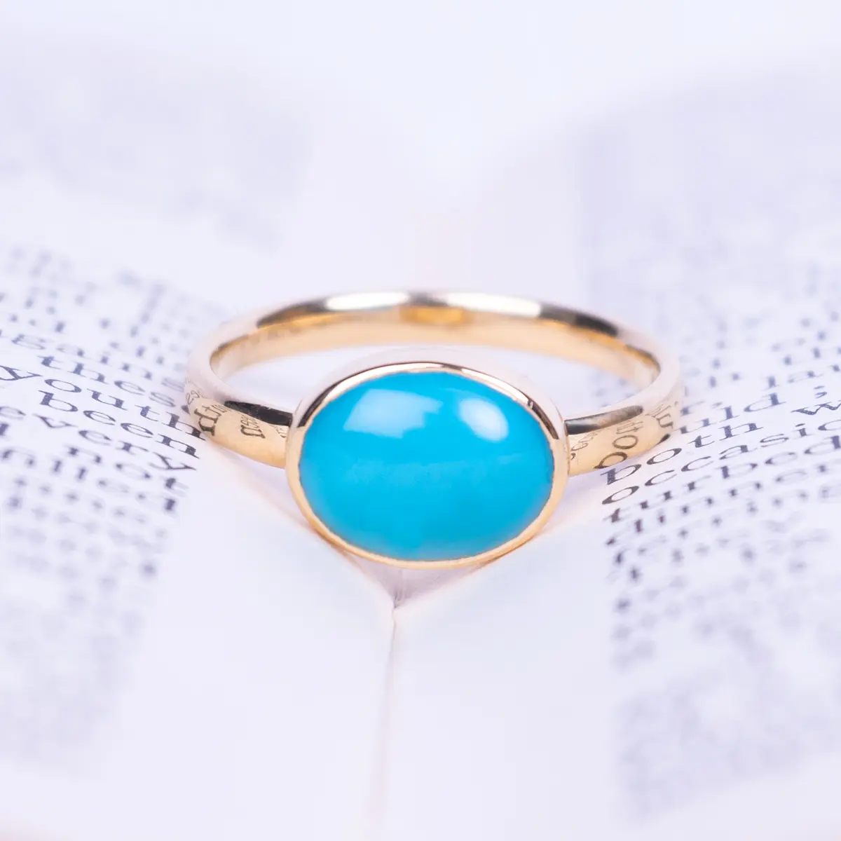 Jane Austen Turquoise Ring - 18ct Gold Replica