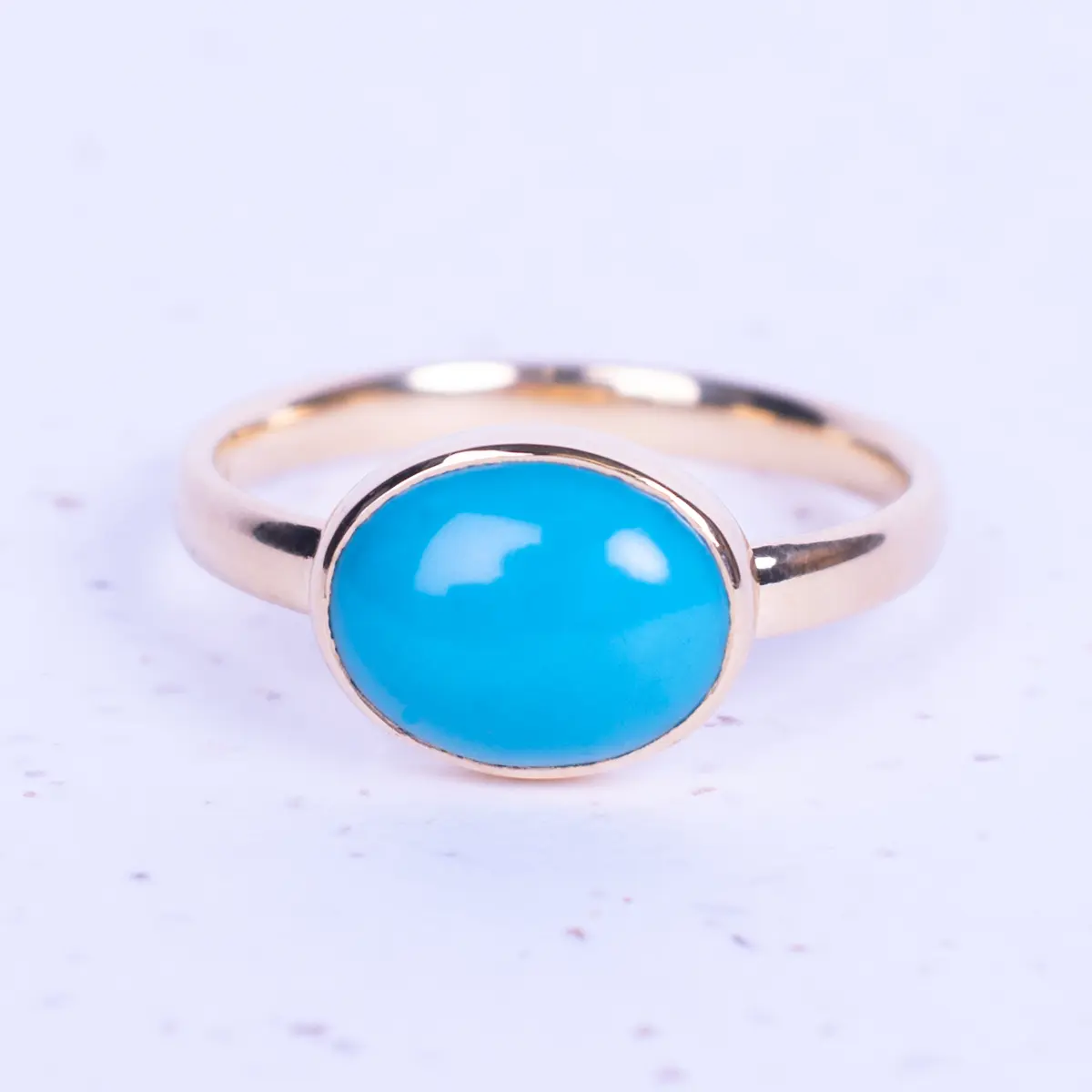 Jane Austen Turquoise Ring - 18ct Gold Replica - Image 3