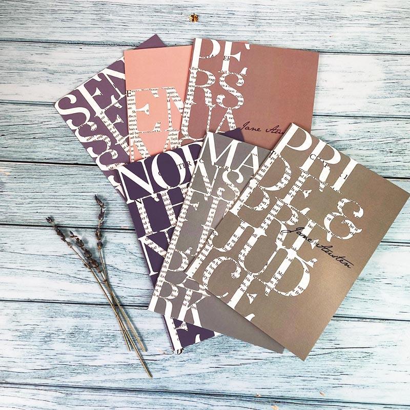 Jane Austen Typography Notecards - Pack of 6 - Image 2
