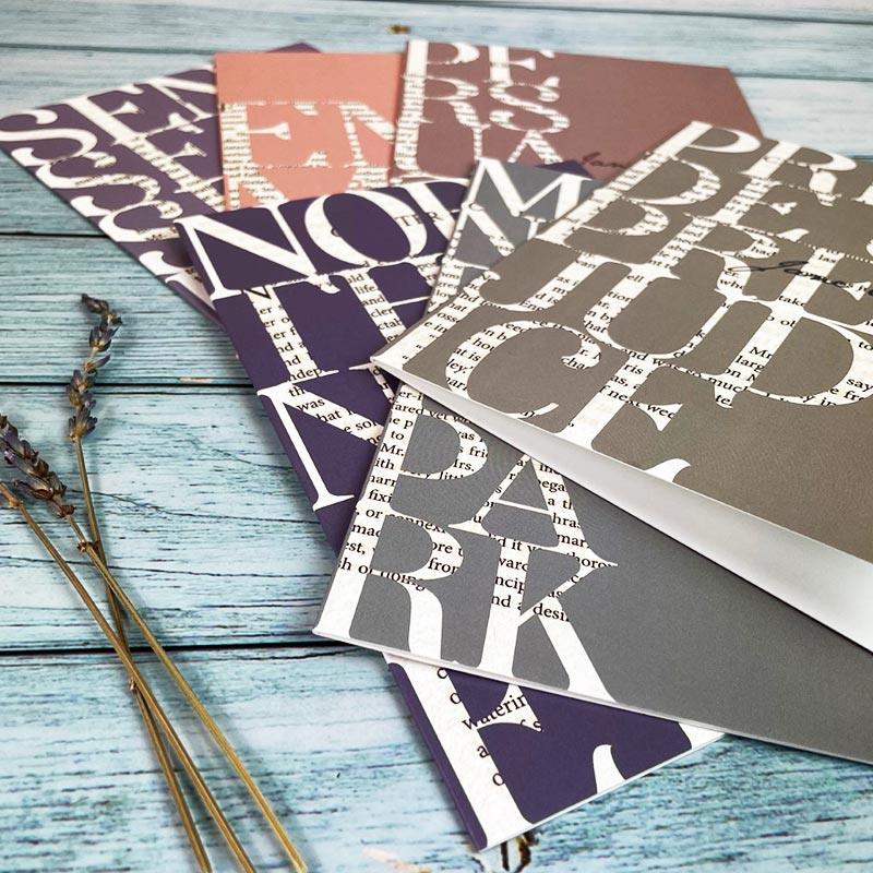 Jane Austen Typography Notecards - Pack of 6 - Image 3