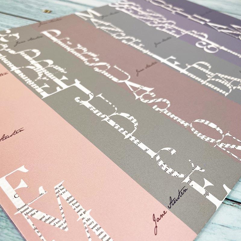 Jane Austen Typography Wrapping Paper - Pack of 6 sheets - Image 4