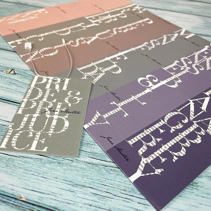 Jane Austen Typography Wrapping Paper - Pack of 6 sheets - Image 5
