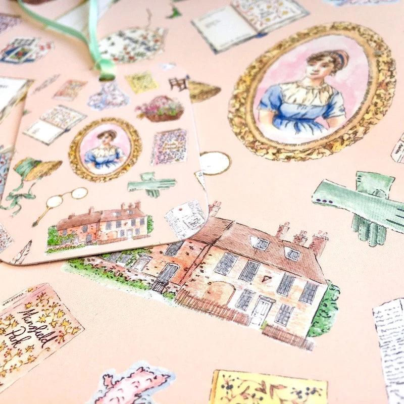 Jane Austen Gift Wrap in Pink - Image 2
