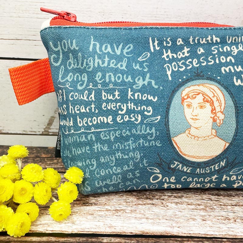 Jane Austen Accessory Bag - Zip Top - Image 2
