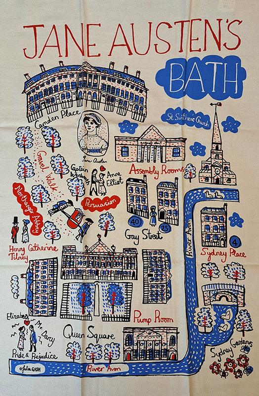 Jane Austen's 'Bath Cityscape' Tea Towel - Image 5