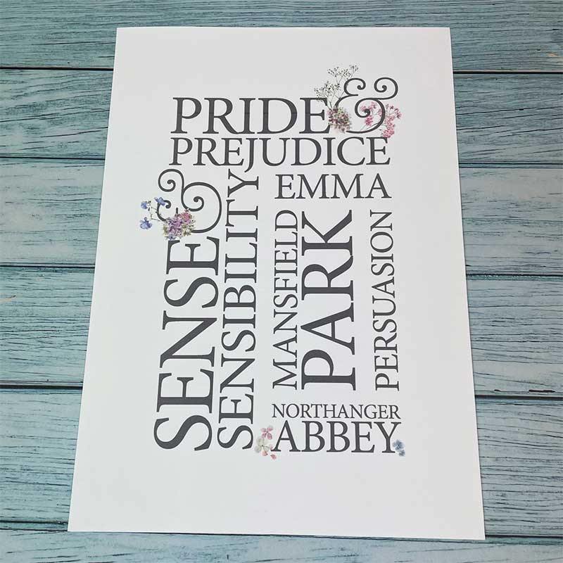 Jane Austen's Book Titles - A4 Typography Print - Image 2