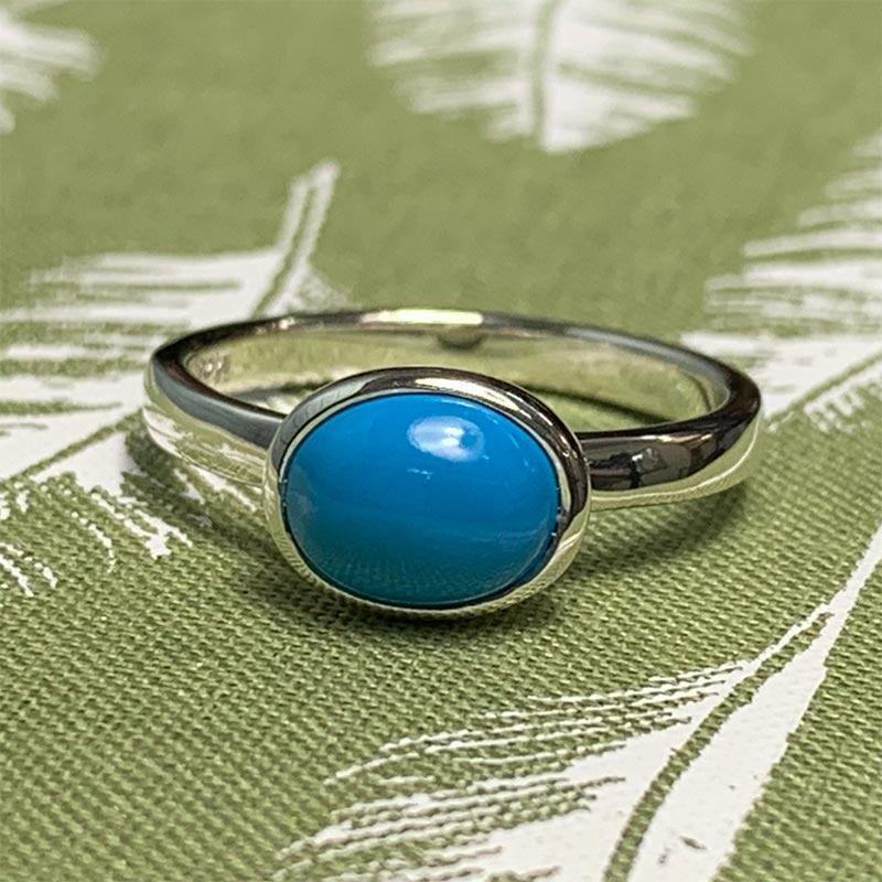 OLD DESIGN Jane Austen's Ring Replica - Turquoise and Sterling Silver | Exclusive Collection - Image 2
