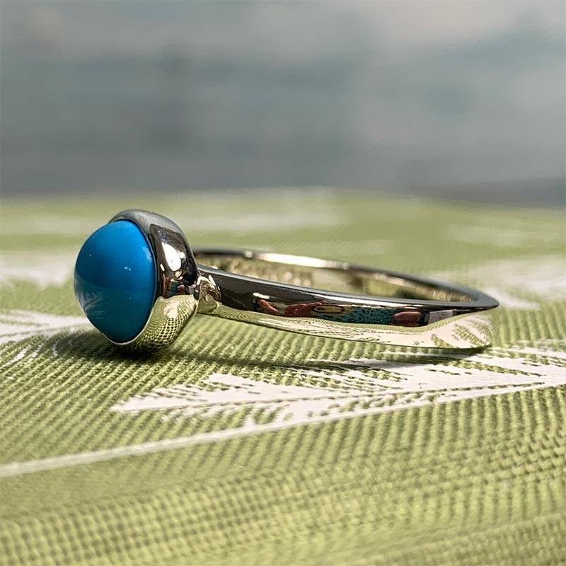 OLD DESIGN Jane Austen's Ring Replica - Turquoise and Sterling Silver | Exclusive Collection - Image 3