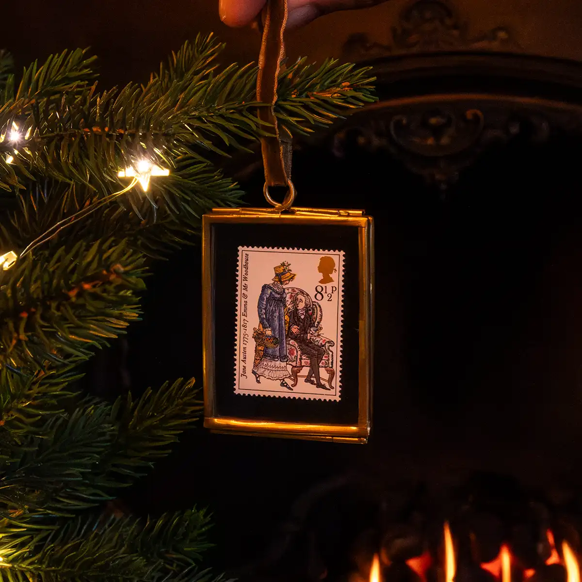 Limited Edition Jane Austen Stamp in Hanging Frame - Emma and Mr Woodhouse - Image 2