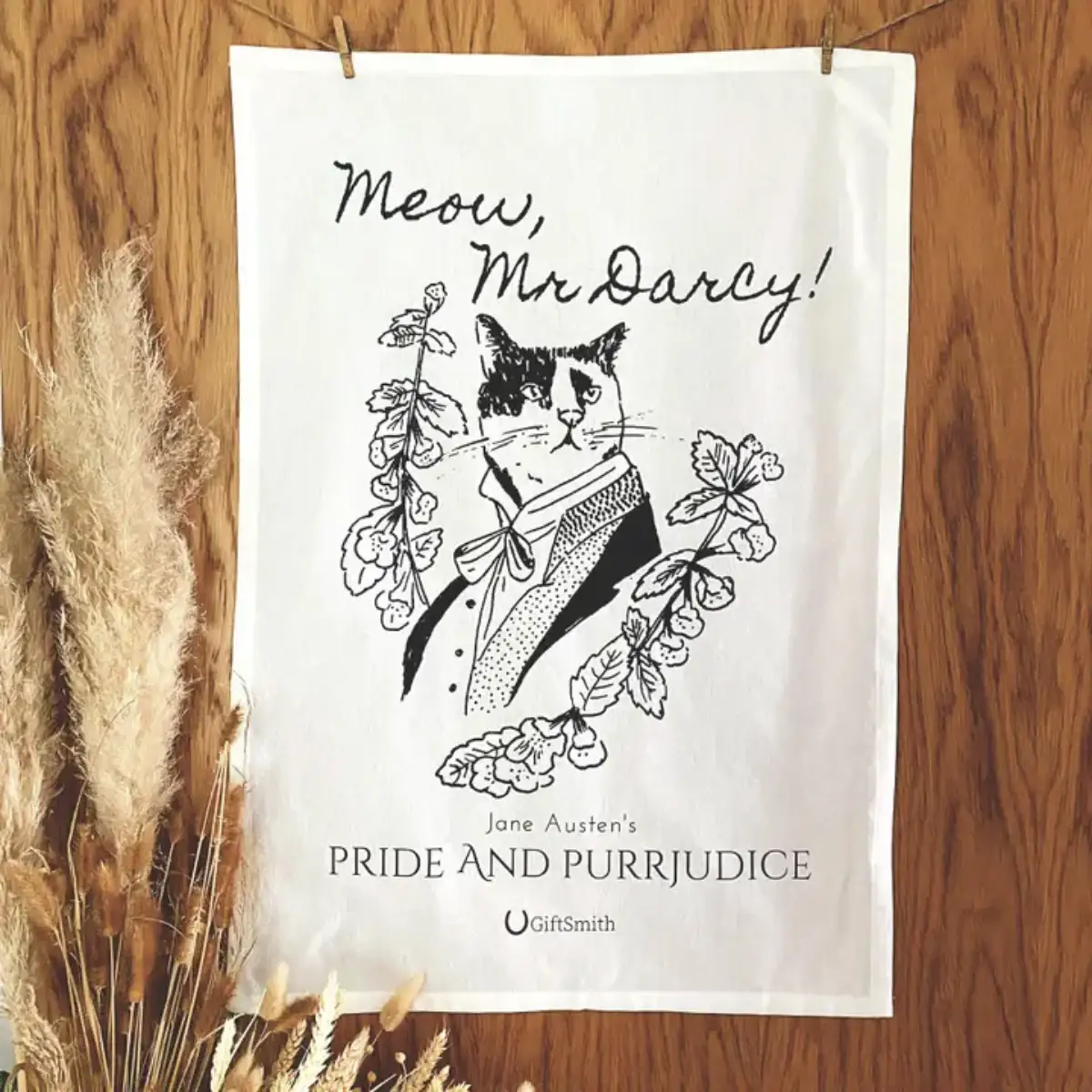Meow! Mr. Darcy Fairtrade Tea Towel - Image 3