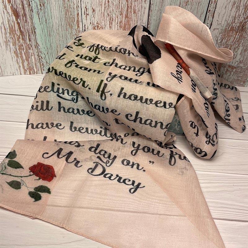 Mr Darcy Scarf - Voile Love Letter Design