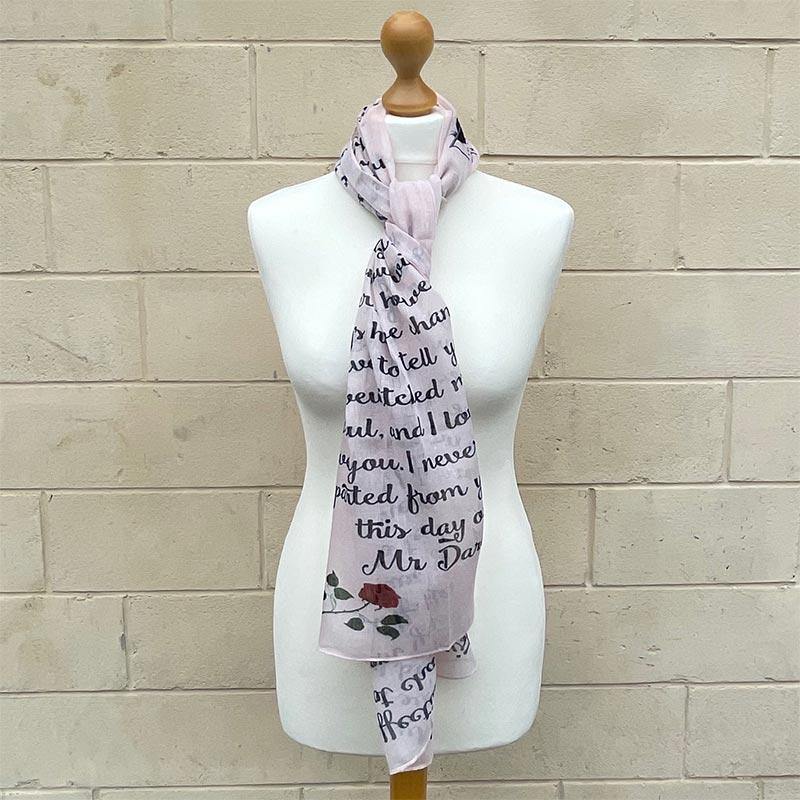 Mr Darcy Scarf - Voile Love Letter Design - Image 2