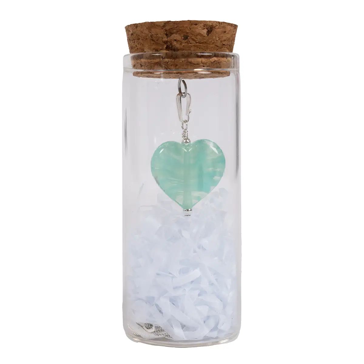 Swirled Molten Glass Heart Necklace Mint - Image 4
