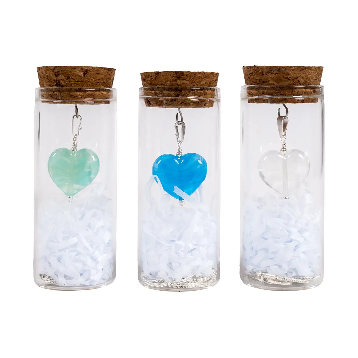 Swirled Molten Glass Heart Necklace Blue - Image 5