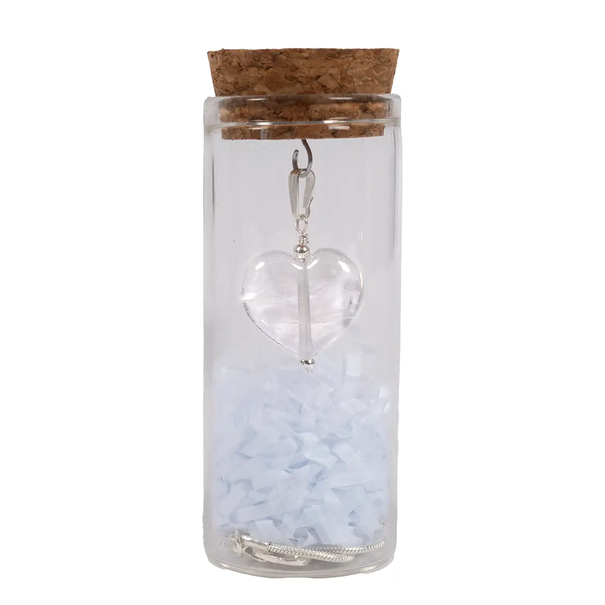 Swirled Molten Glass Heart Necklace White - Image 5