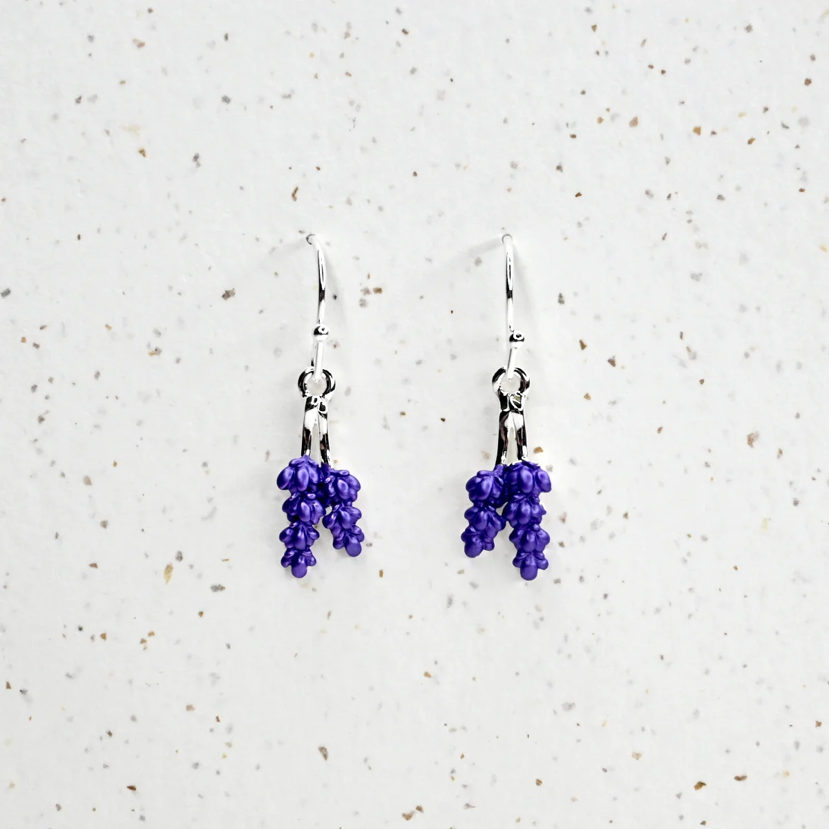 Handcrafted Lavender Earrings in Silver