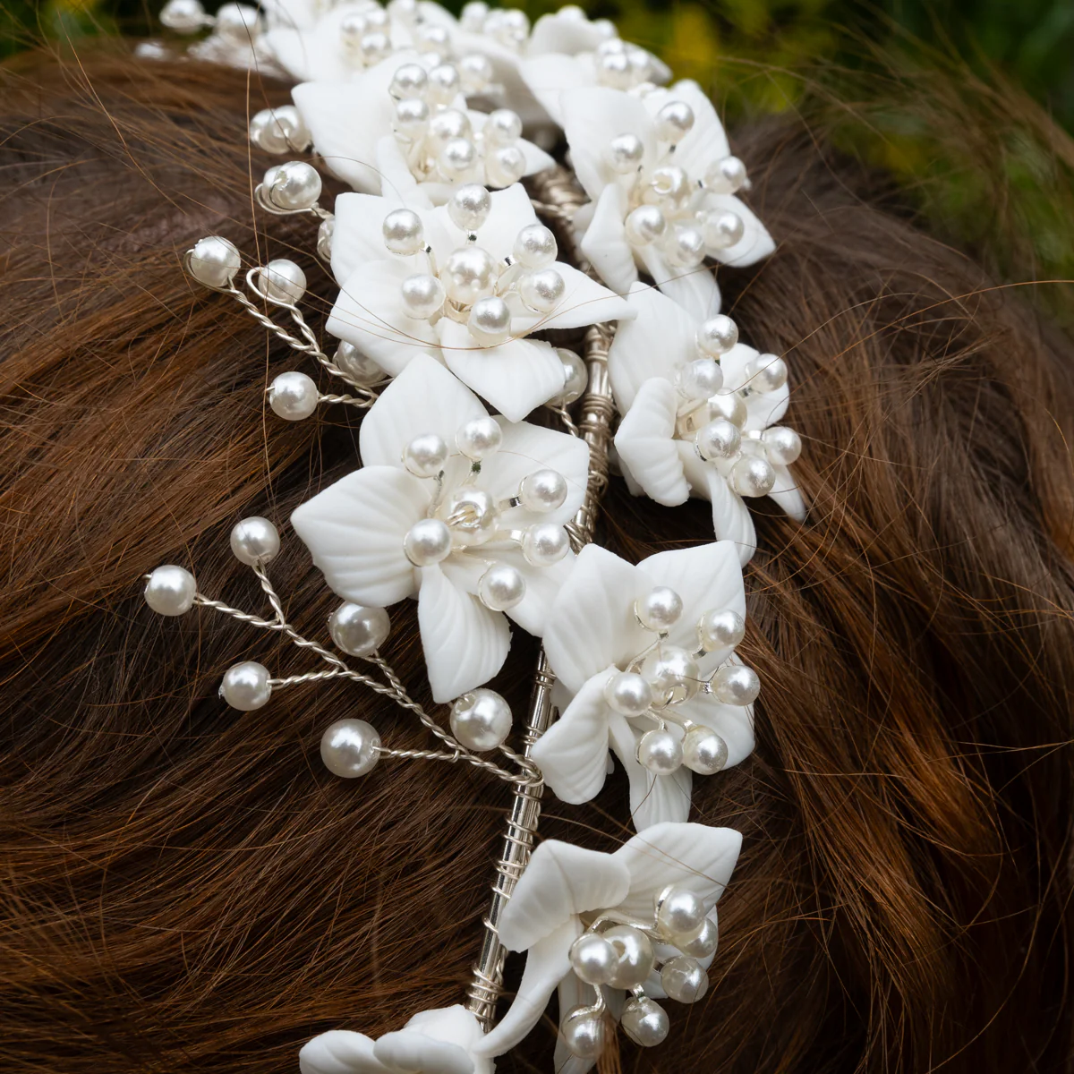 Netherfield Ball Pearl and Flower Hair Accessory - Image 4