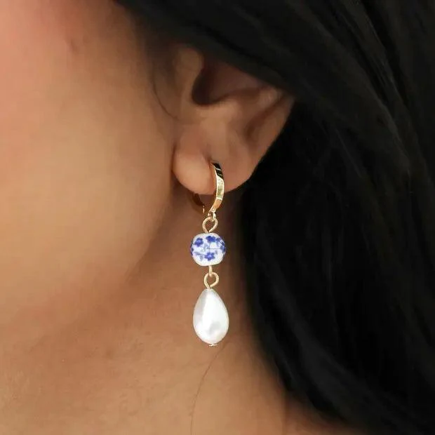 Netherfield Pearl Drop Earrings - Image 3