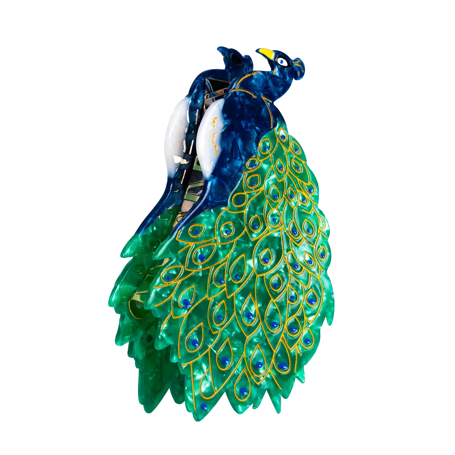 Peacock Hair Claw Clip - Image 2