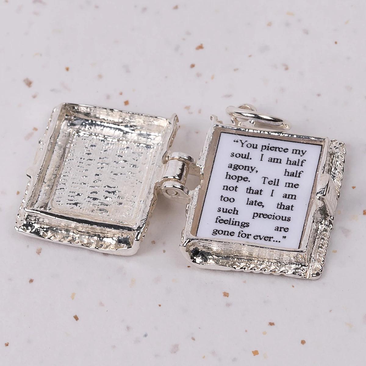 Persuasion Silver Book Charm Pendant - Image 2