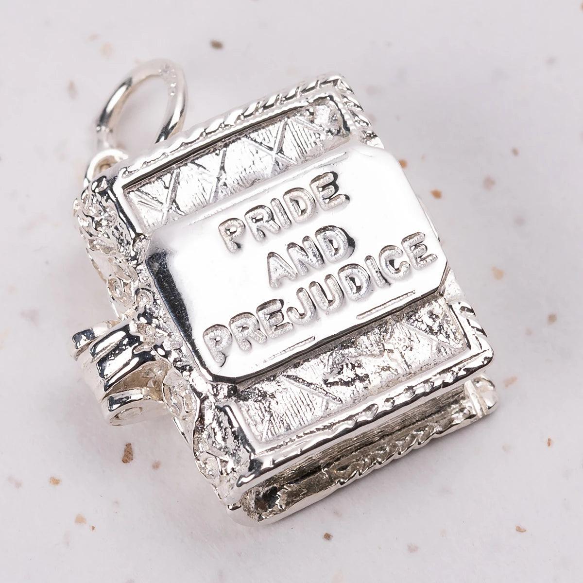 Pride and Prejudice Silver Book Charm Pendant
