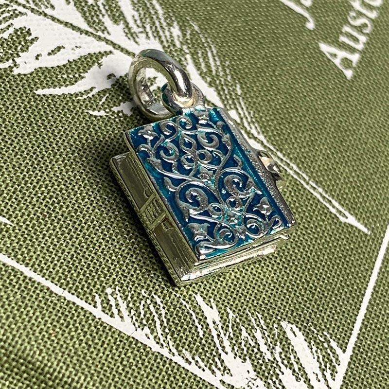 Pride and Prejudice Silver and Enamel Book Charm Pendant - Image 2