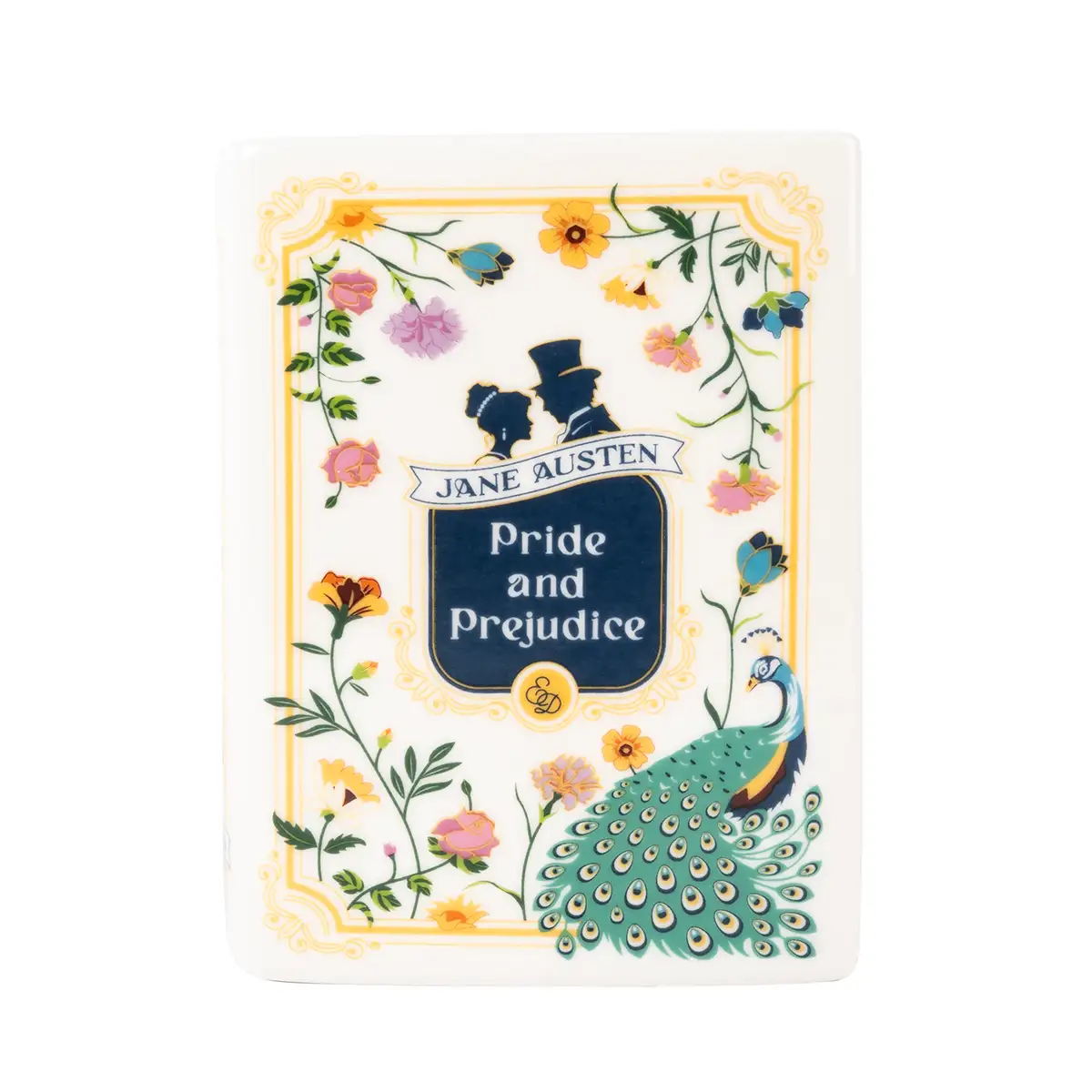 Pride and Prejudice Ceramic Mini Book Vase - Yellow Floral - Image 3