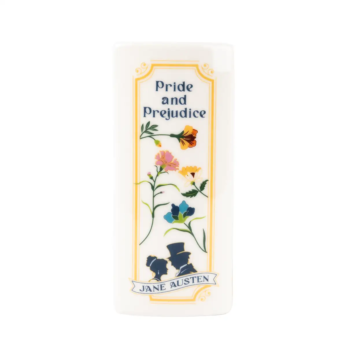 Pride and Prejudice Ceramic Mini Book Vase - Yellow Floral - Image 6
