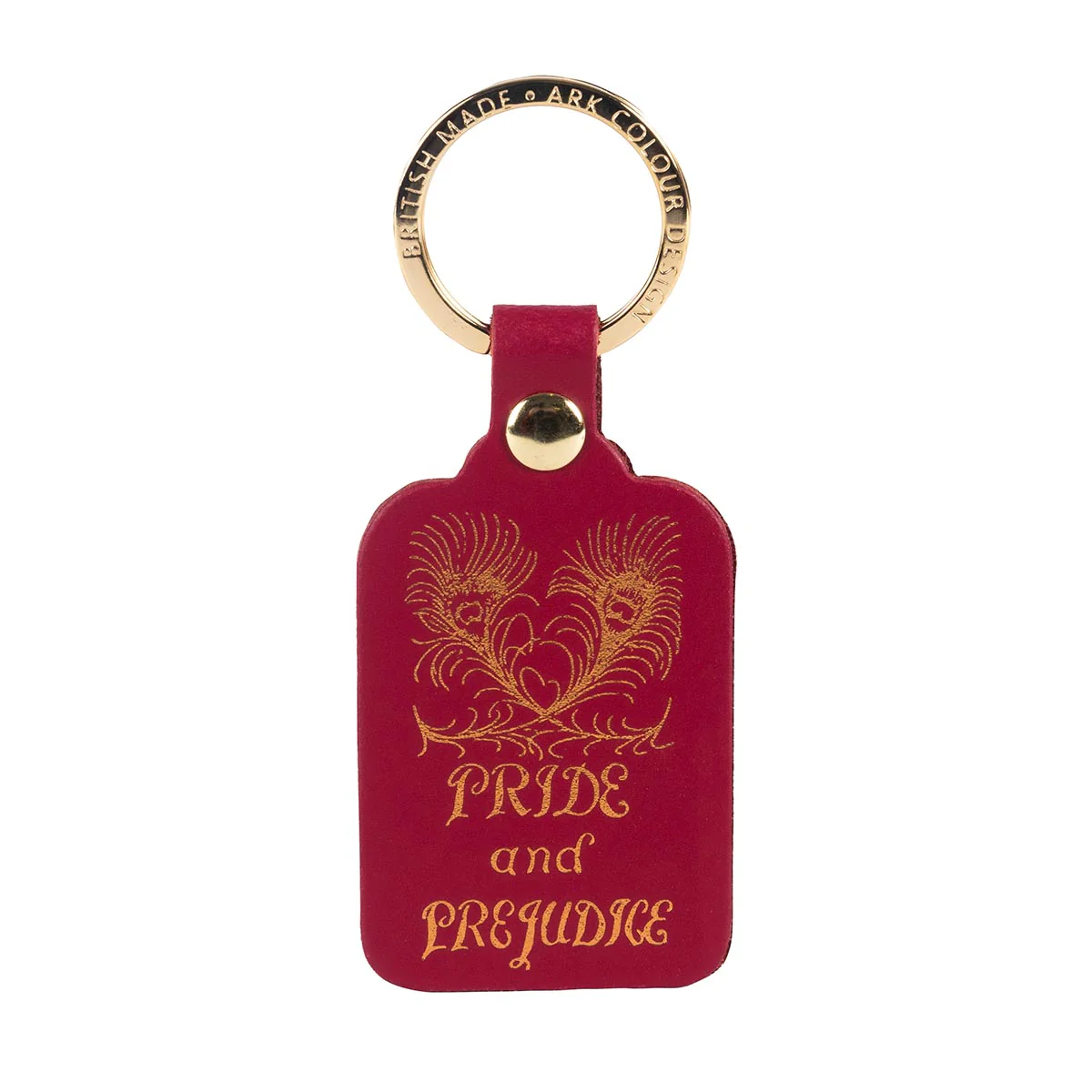 Pride and Prejudice Leather Keyring in Magenta