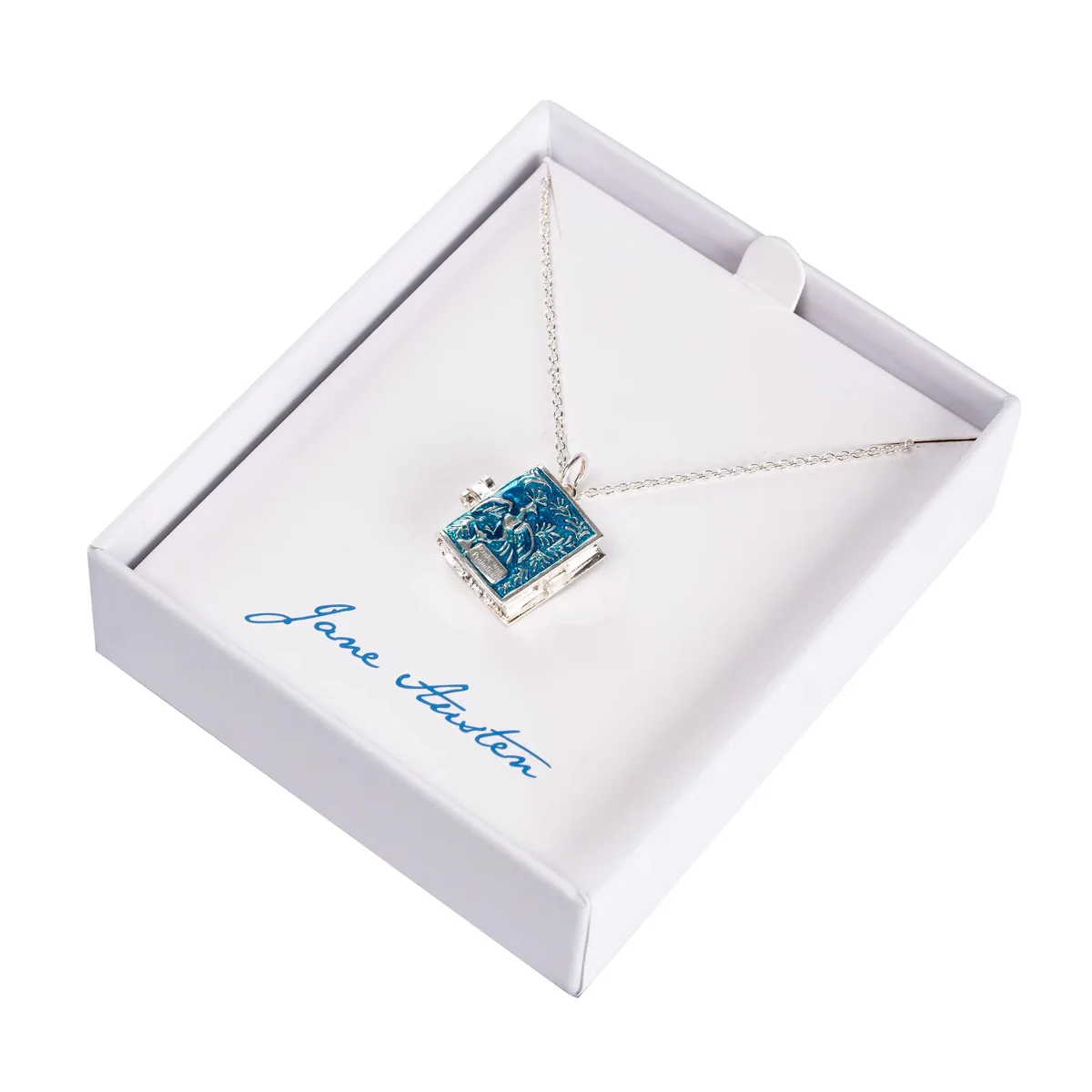 Pride and Prejudice Silver and Enamel Book Charm Locket Necklace | Exclusive Collection - Image 2