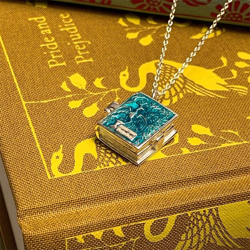 Pride and Prejudice Silver and Enamel Book Charm Locket Necklace | Exclusive Collection - Image 3