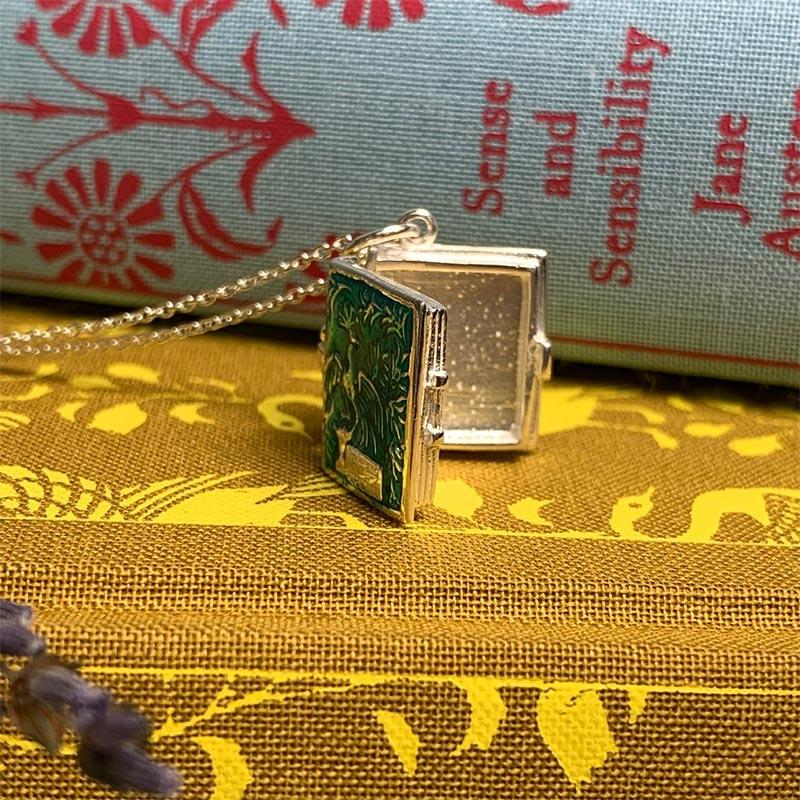 Pride and Prejudice Silver and Enamel Book Charm Locket Necklace | Exclusive Collection - Image 5