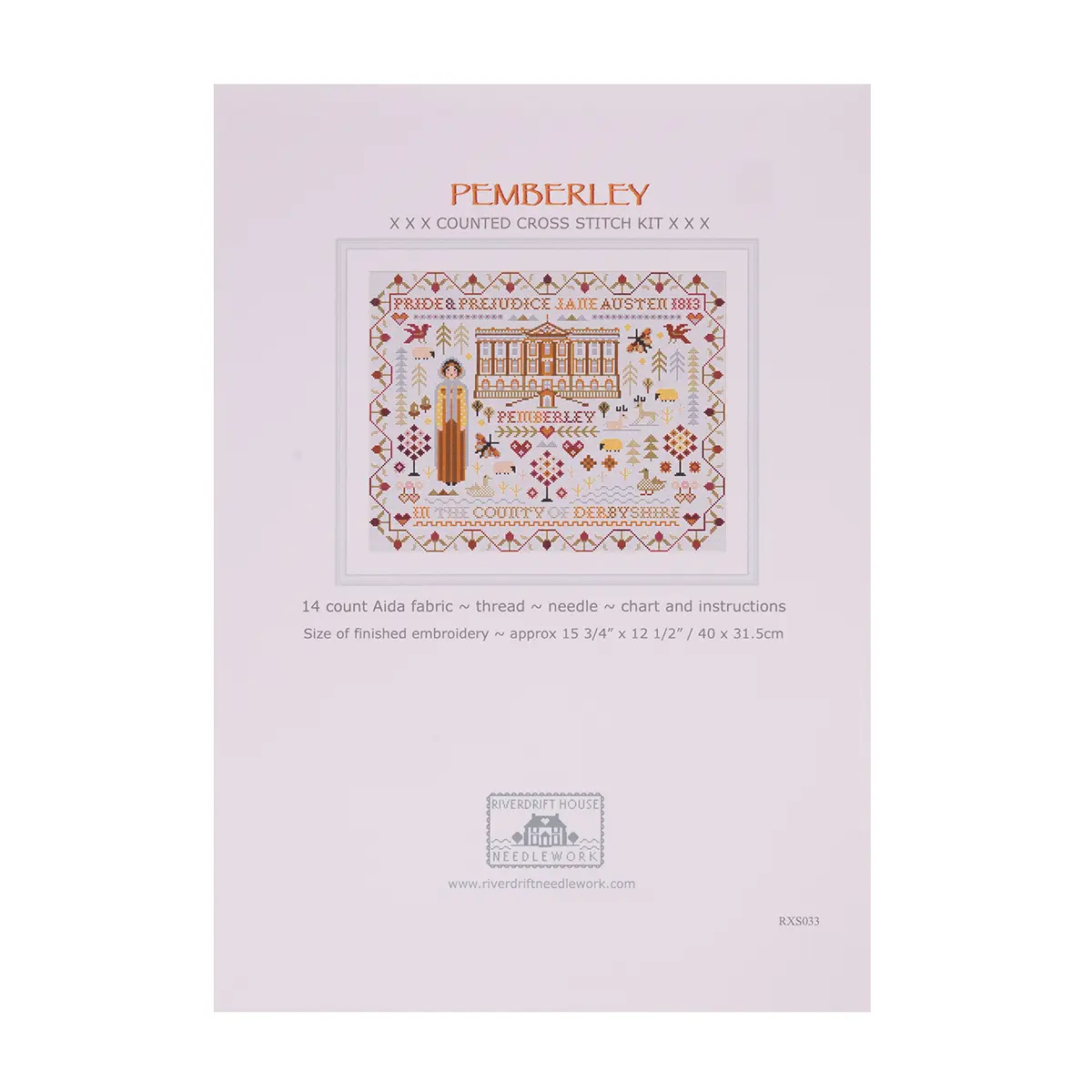Pride and Prejudice Pemberley Cross Stitch - Image 3