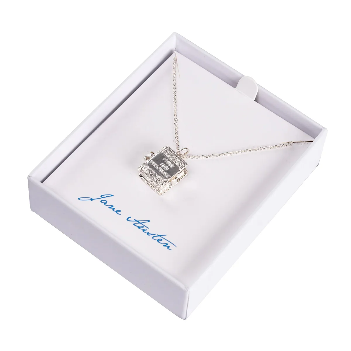 Pride and Prejudice Silver Book Charm Necklace - Image 2