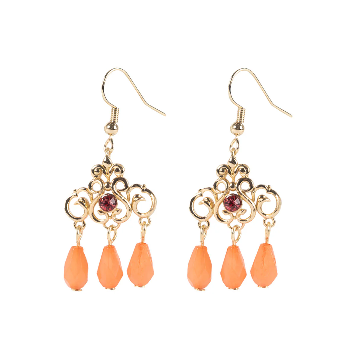 Regency Coral Drop Earrings - Image 2