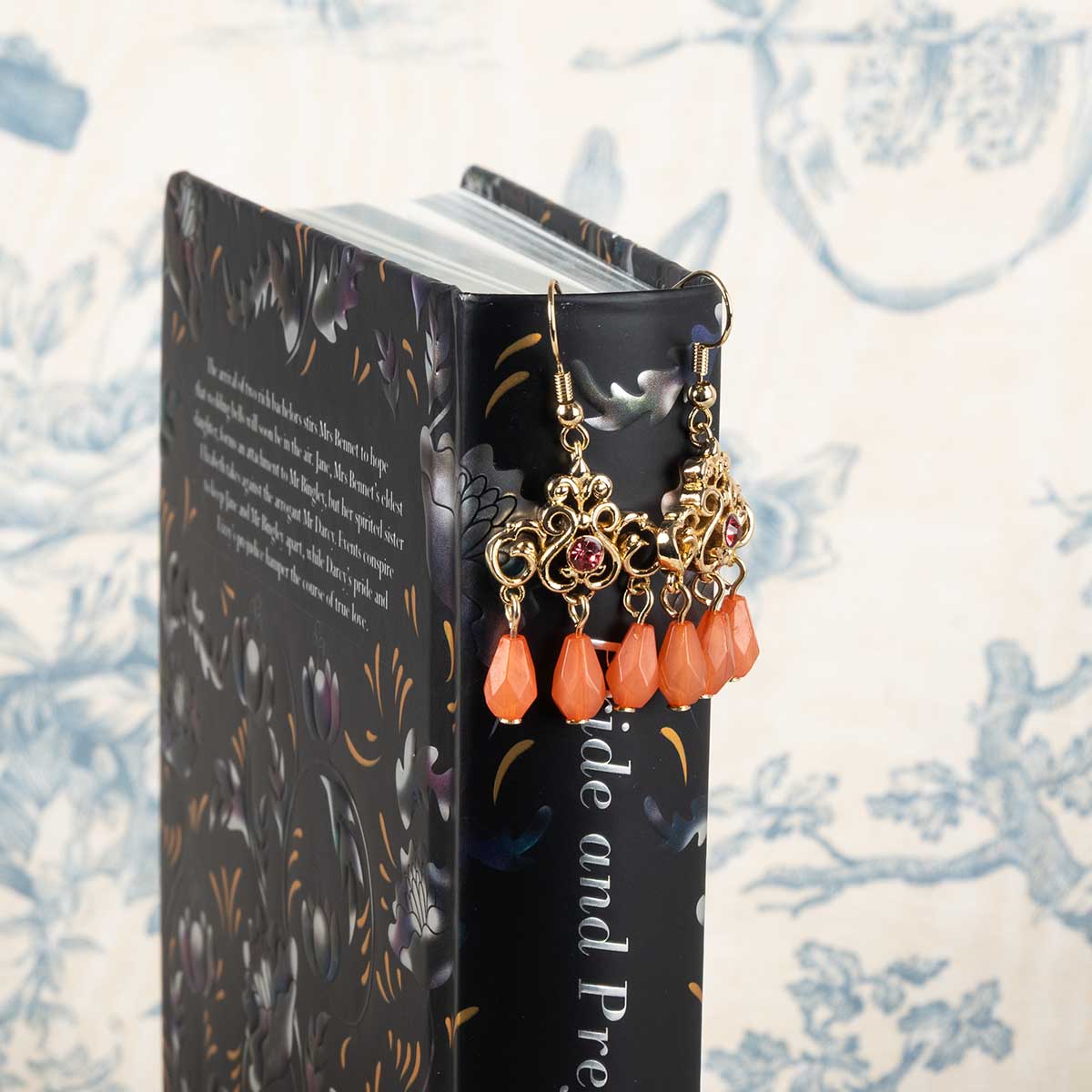 Regency Coral Drop Earrings - Image 3