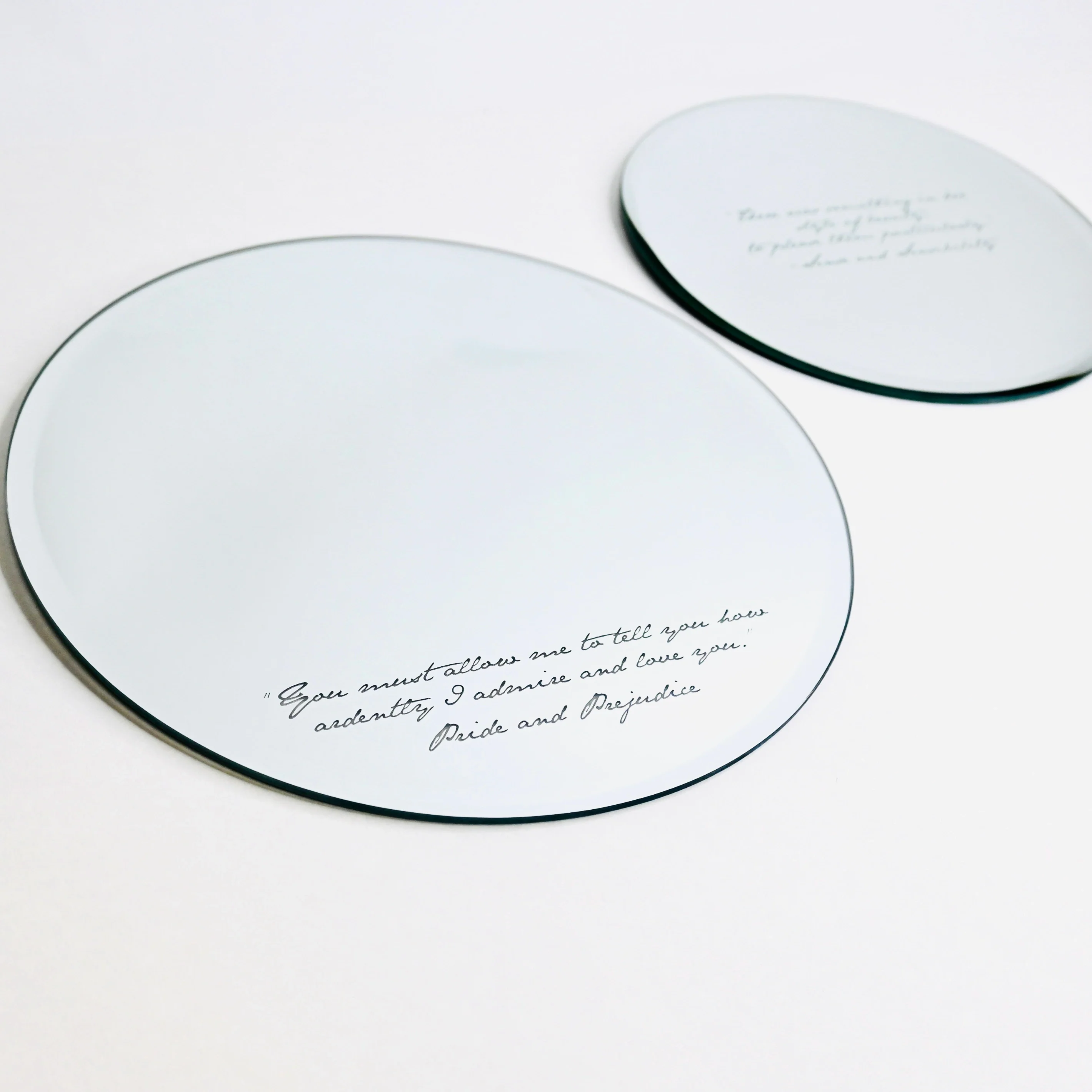 Small Round Wall Mirror with Sense & Sensibility Quote - Image 3