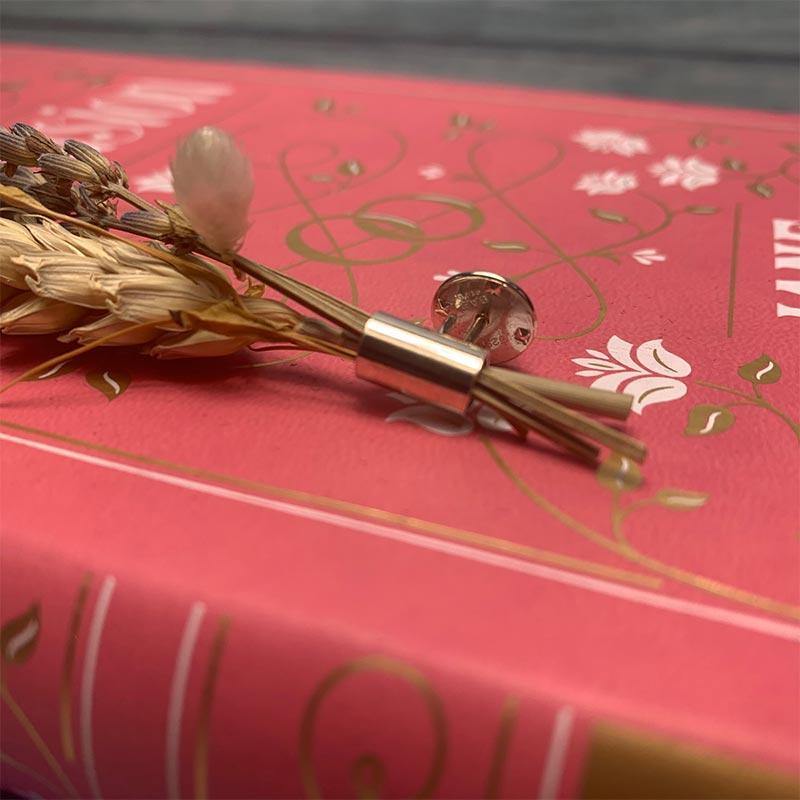Jane Austen Sterling Silver Floral Posy Chute Pin Badge - Image 2
