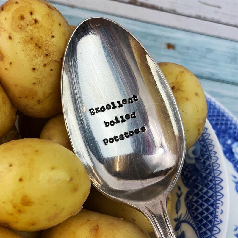 "Excellent boiled potatoes" Mr Collins Vintage Serving Spoon - Image 5